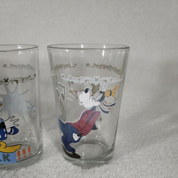 Disney Mickey Mouse Minnie Donald Duck Goofy Vintage Juice Glasses Rare Uncommon - Picture 6 of 12